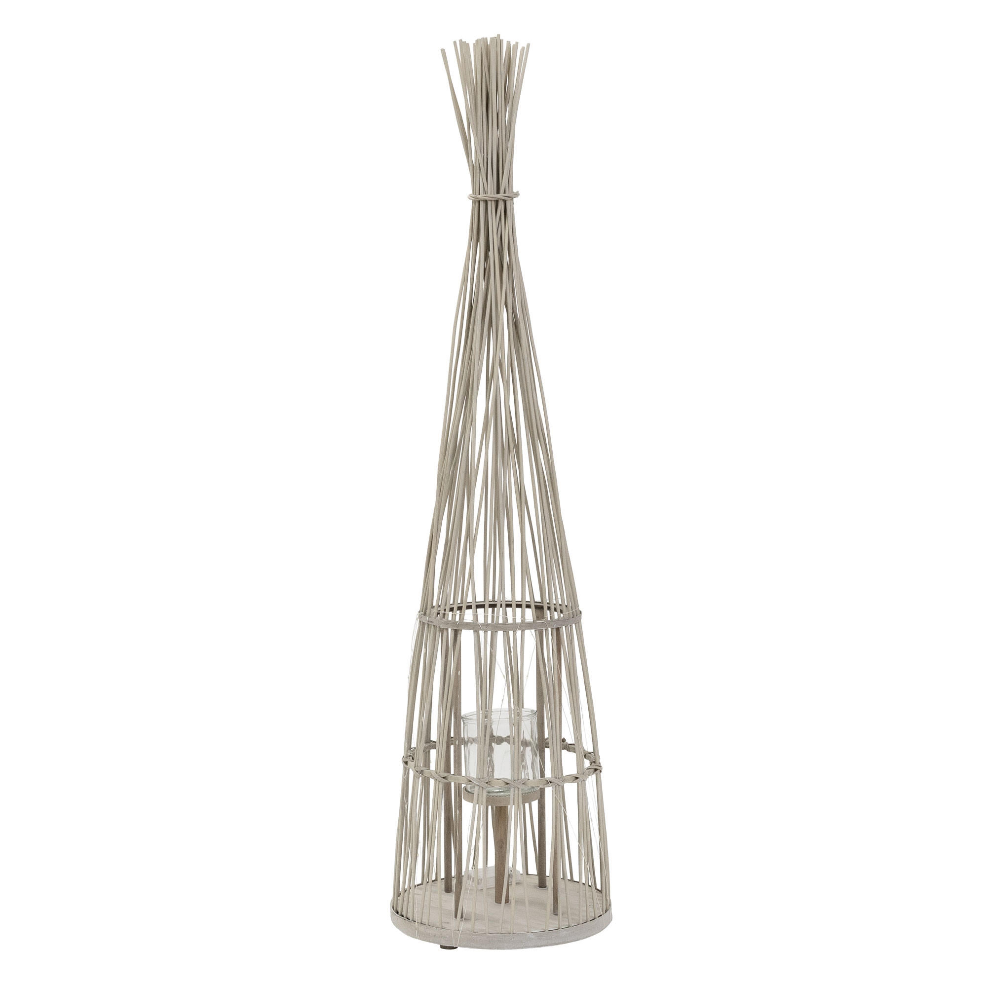 ECD-Germany BAMBUSOVÁ LAMPION V: 91 cm, dřevěná barva, styl boho