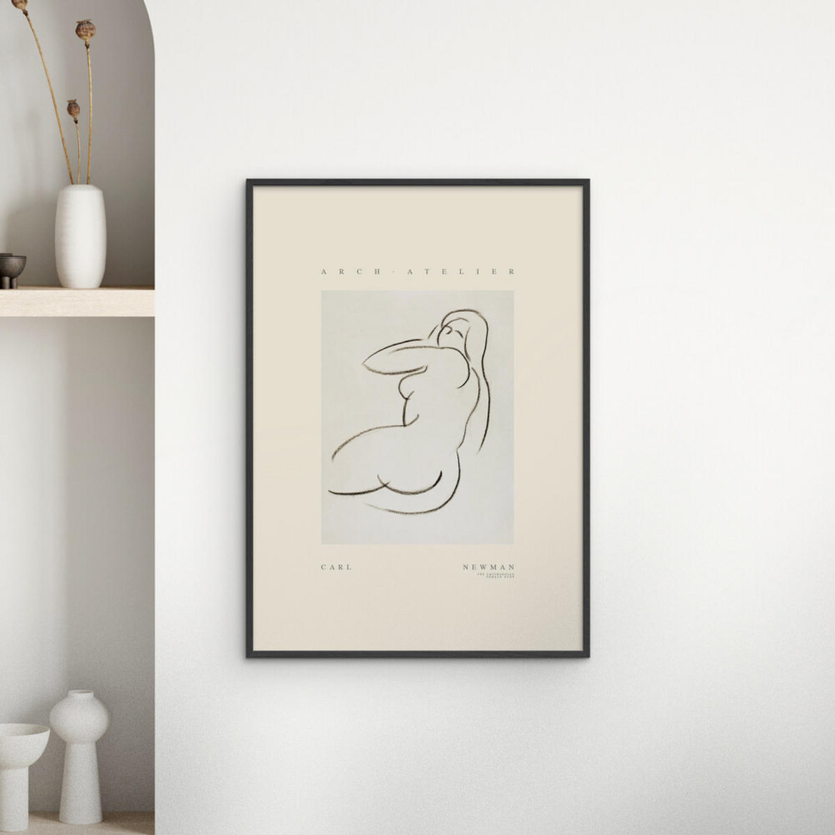 POSTER mit Rahmen Arch Atelier - Carl Newman 01 - Schwarz/Naturfarben, Holz/Papier (30/40cm) - Poster&Frame