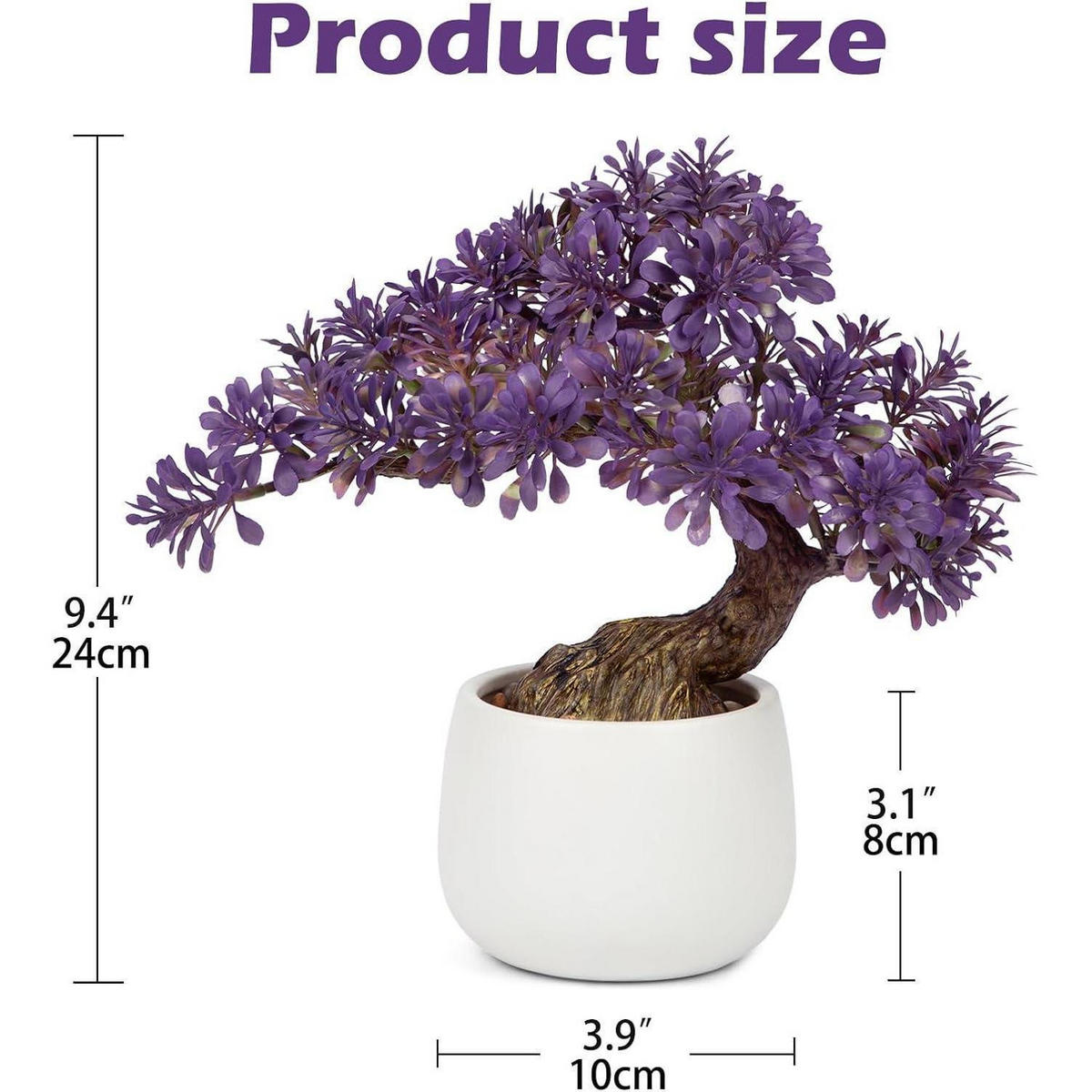 KUNSTPFLANZE Bonsai Baum 25 cm Lila im Keramiktopf - Lila, Keramik (11cm)