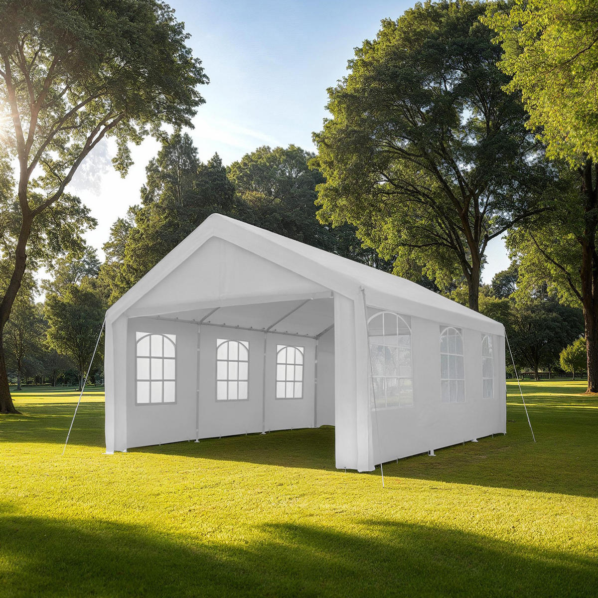 PAVILLON Jasko,inklusive Spannseilen und Heringen,weiß - Weiß, Kunststoff (400/315/600cm) - tectake