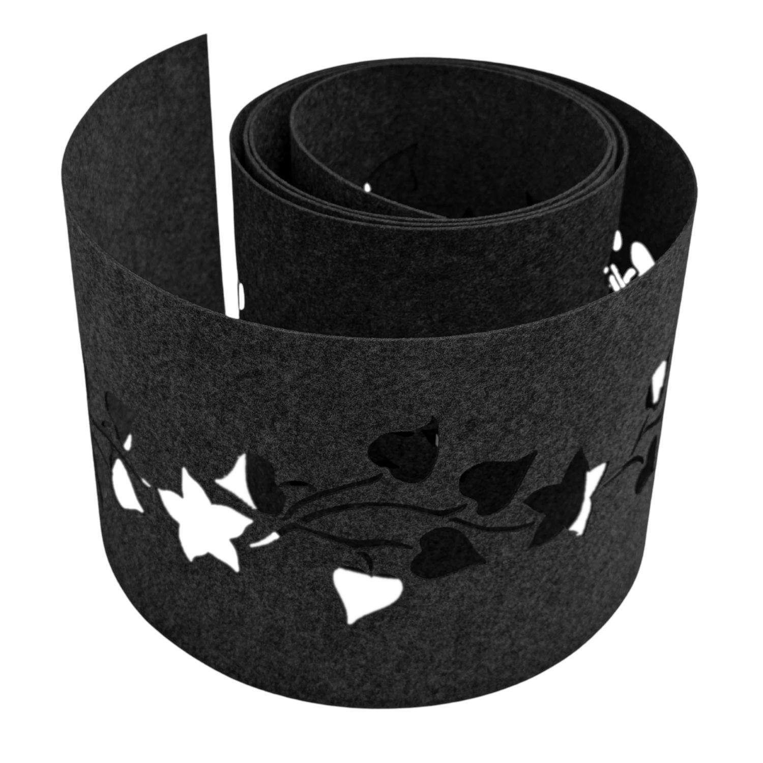 SICHTSCHUTZSTREIFEN Design Vlies Dekor Floral2 Einzelstreifen Schwarzgrau 2,55m - Schwarz, Kunststoff (260/19cm) - ZAUN|ZU