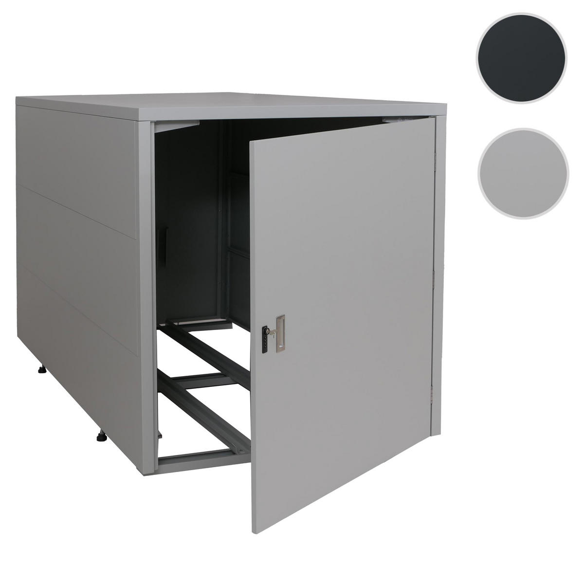 FAHRRADGARAGE 2er 123x113x208cm Hellgrau - Hellgrau, Metall (113/123/208cm) - PROREGAL
