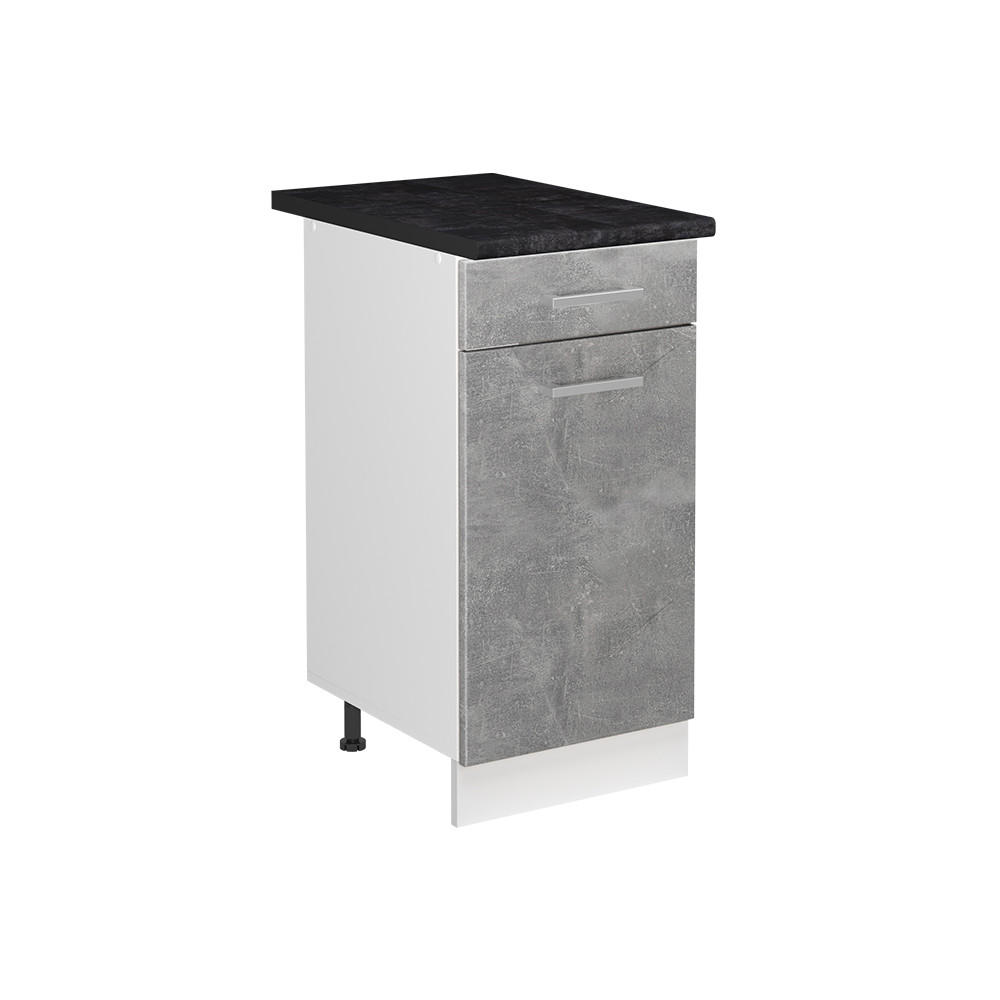 DULAP DE BAZĂ PENTRU CHIUVETĂ R-Line, beton/Alb, 40 cm blat de lucru antracit