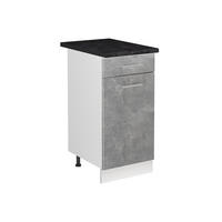 SKŘÍŇKA POD DŘEZ R-Line, Beton/Bílá, 40 cm pracovní deska Antracit - bílá/šedá, kompozitní dřevo (40/81.6/60cm) - Vicco