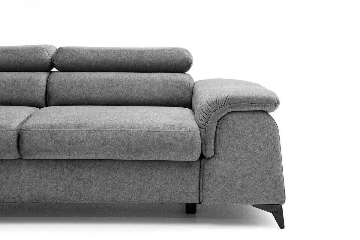 2-SITZER-SOFA PLAZA 200 cm Velours Grau - Schwarz/Grau, Holz/Textil (200/90/100cm) - Muffo