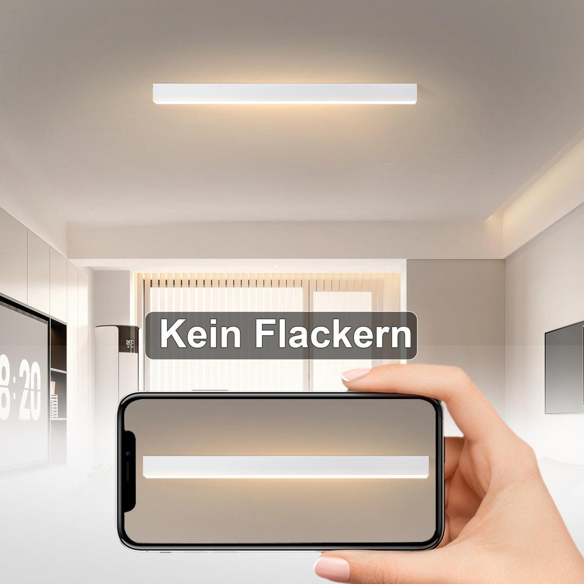LED-DECKENLEUCHTE Werner 80/3.5/5.5 cm - Weiß, Metall (80/3.5/5.5cm) - Nettlife