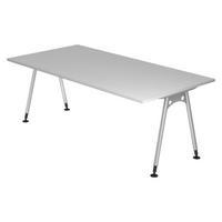 SCHREIBTISCH Serie-A 100/200/72 cm in Grau - Grau, Holzwerkstoff (100/200/72cm) - bümö