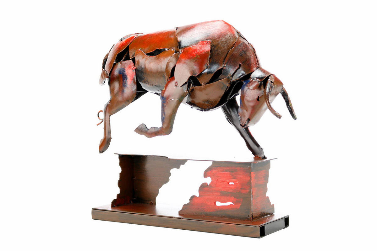 METALLSKULPTUR Rot 39/48 cm - Rot, Metall (2.9/48/12cm) - KUNSTLOFT