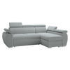 ECKSOFA Boston Mini, Seite: Rechts - 2R+LC - Chromfarben/Blaugrau, Holz/Textil (255/170cm) - MIRJAN24
