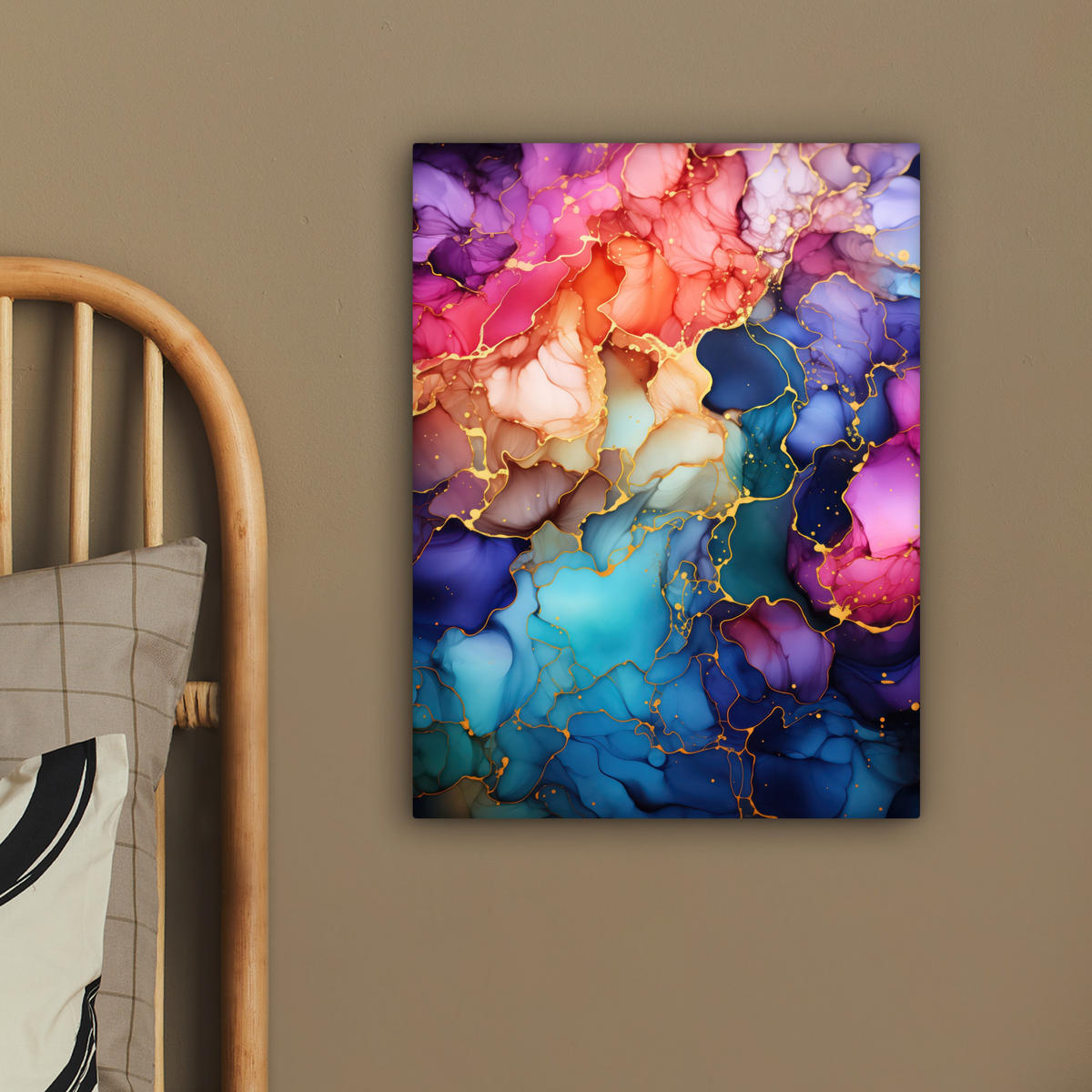 LEINWANDBILD Marmor - Bunt - Abstrakt 30x40 cm - Multicolor, Textil (30/40cm) - MuchoWow