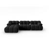 MODULARES-ECKSOFA links Bellis aus Samt schwarz 4 Sitzplätze - Schwarz, Textil (122/285cm) - Micadoni
