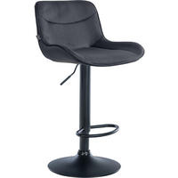 BARHOCKER Vonore Samt 85-106x49x51 cm schwarz - Schwarz, Textil (49/85/51cm) - furnicato