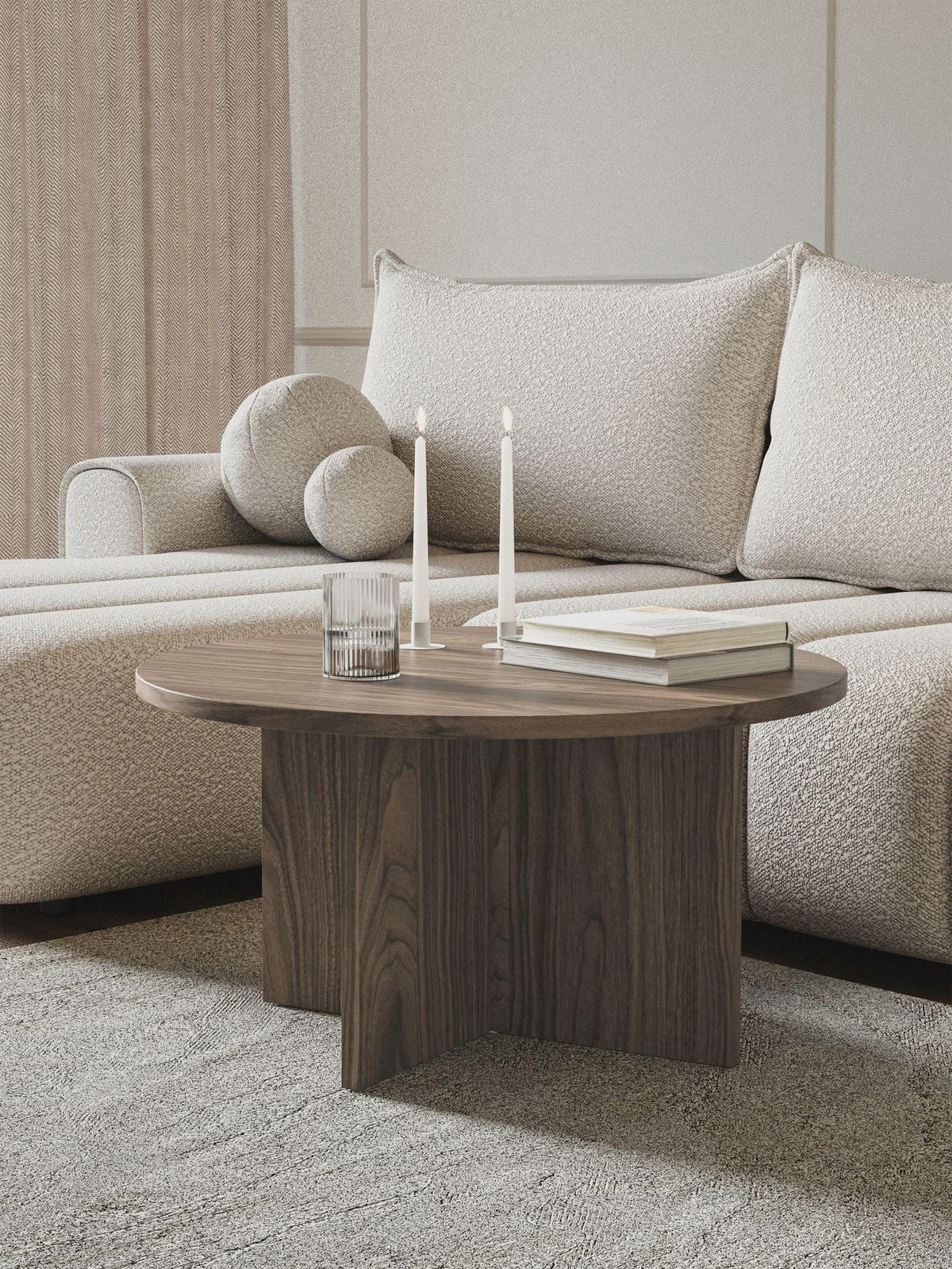 COUCHTISCH Ovo Holzoptik Nussbaum Wisconsin 76x76 cm - Nussbaumfarben, Holzwerkstoff (76/76/40cm) - Selsey