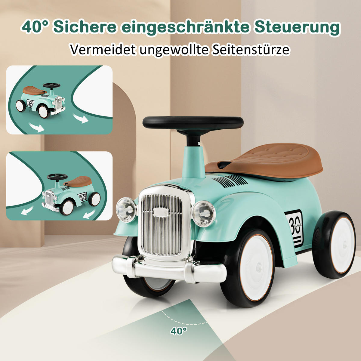 KINDERAUTO Grün - Grün, Kunststoff (27/34/58cm) - COSTWAY