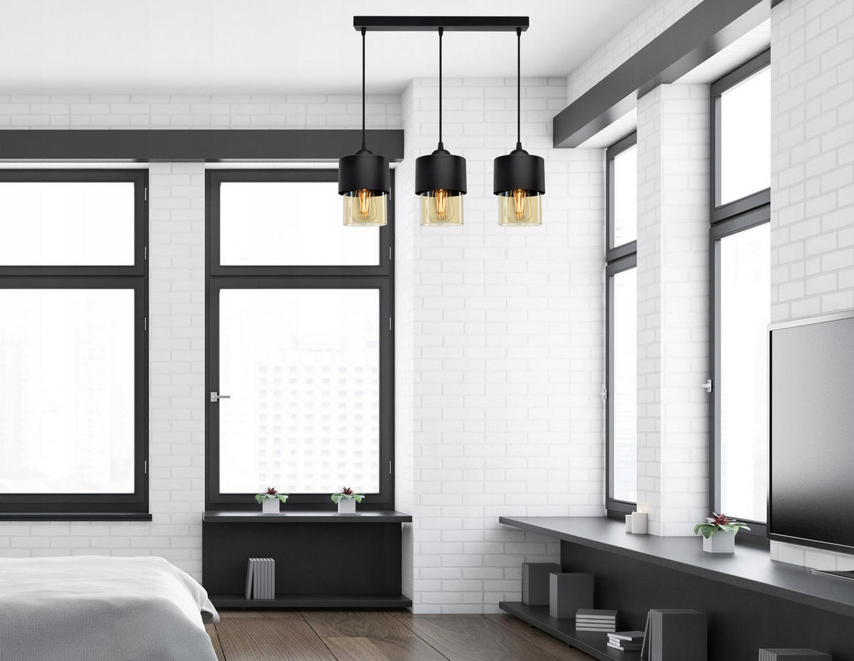 PENDELLEUCHTE Hege - Transparent/Schwarz, Glas/Metall (12/55/80cm) - kiki design