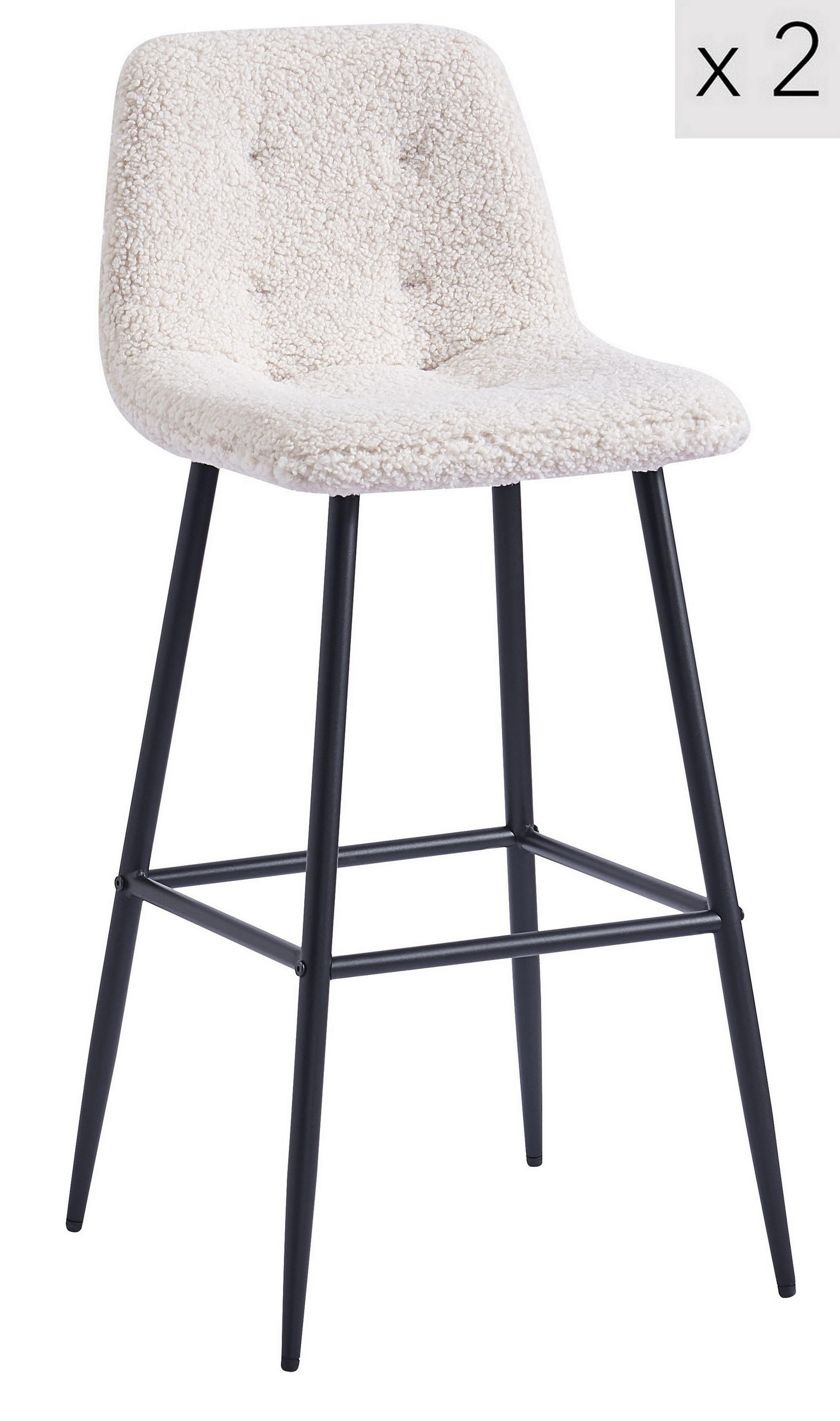 BARHOCKER 2er-Set Metall Weiß - Weiß, Metall (46.5/102/46.5cm) - Nordlys