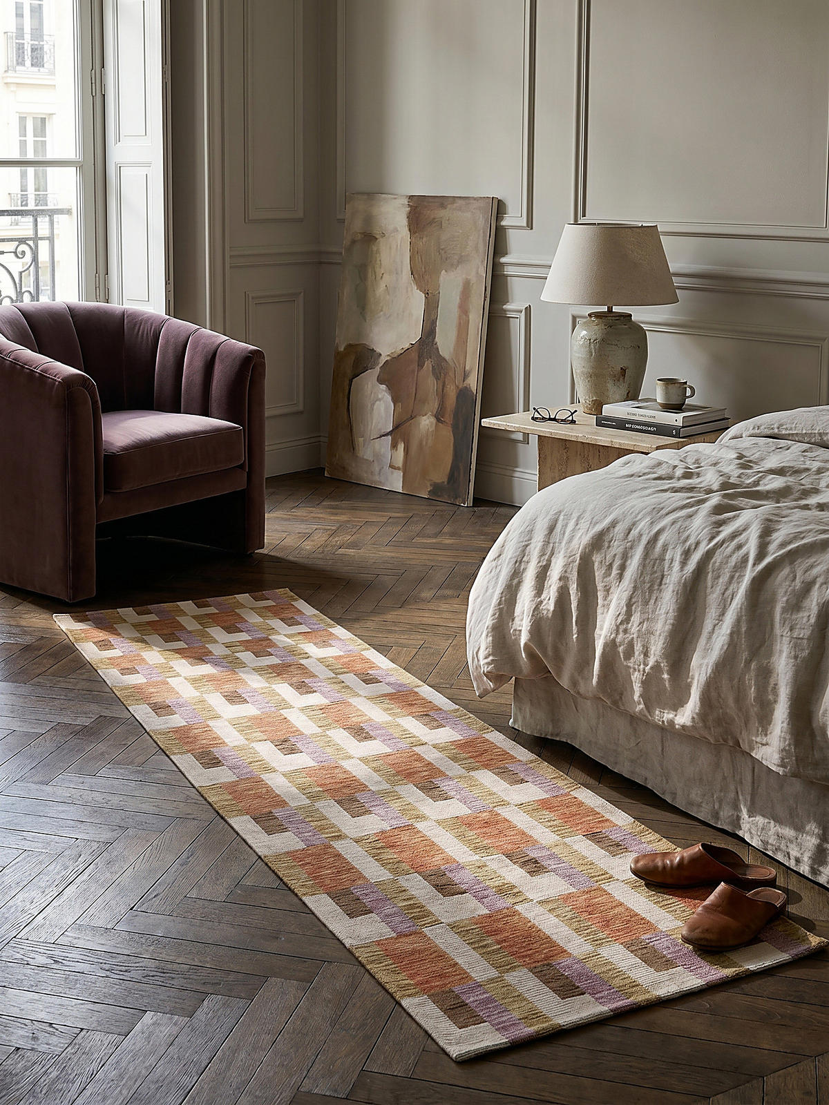 TEPPICH COQUET, geometrisch, Orange-Natur, 60 x 230 cm - Orange, Textil (60/230cm) - KADIMA DESIGN