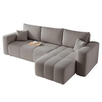 ECKSOFA Leros Mit Schlaffunktion - Grau, Holzwerkstoff/Textil (145/248cm) - Fun Möbel