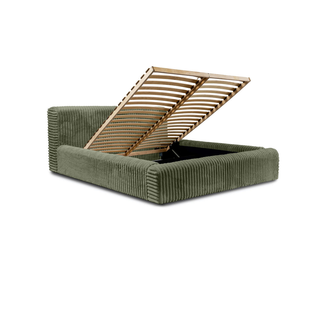 POLSTERBETT aus Strickmaterial Kostar 160x200 cm, Grün - Grün, Textil (160/200cm) - Fedve