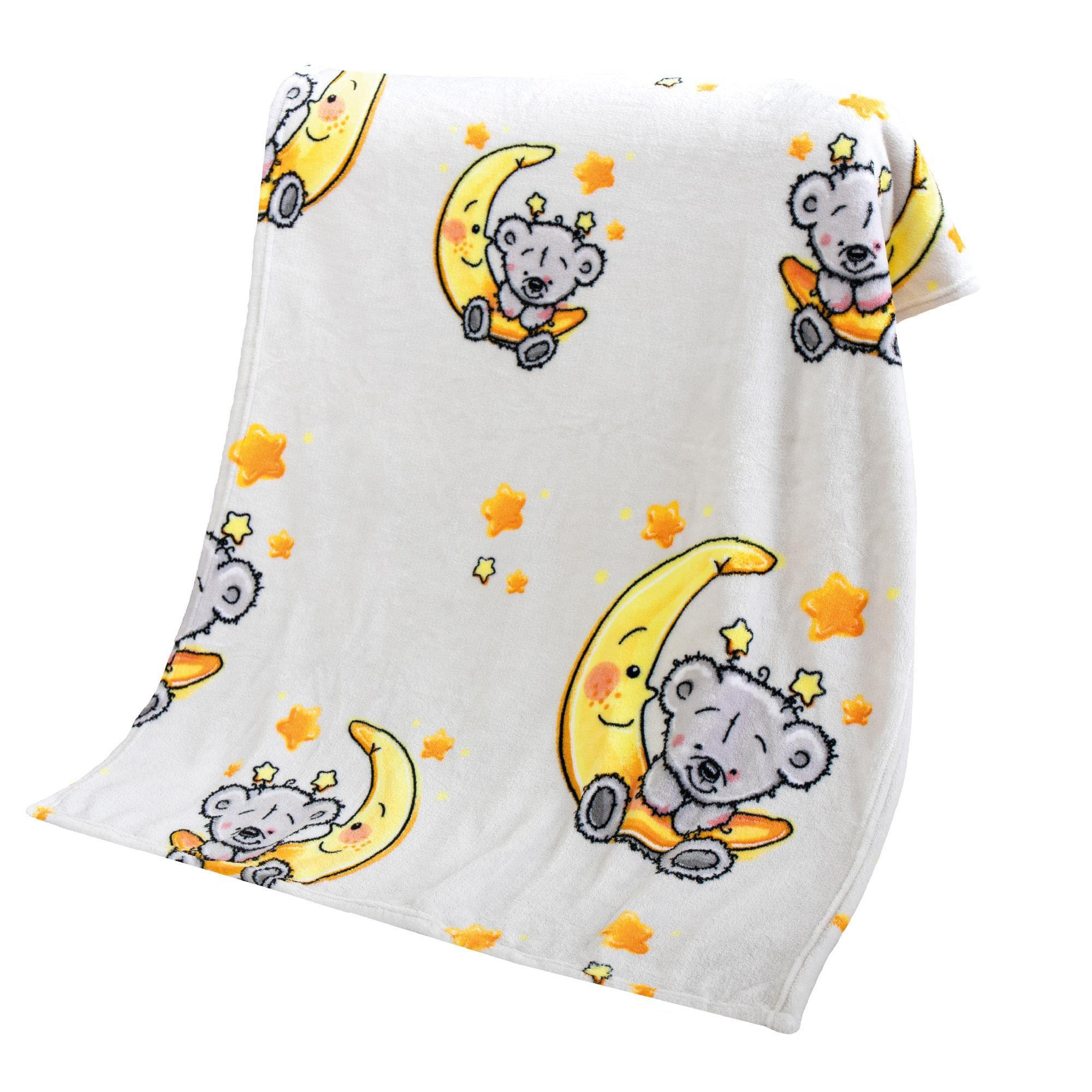 BABY FLEECEDECKE 75x100cm - Bärchen - Hellgrau, Textil (75/100cm)