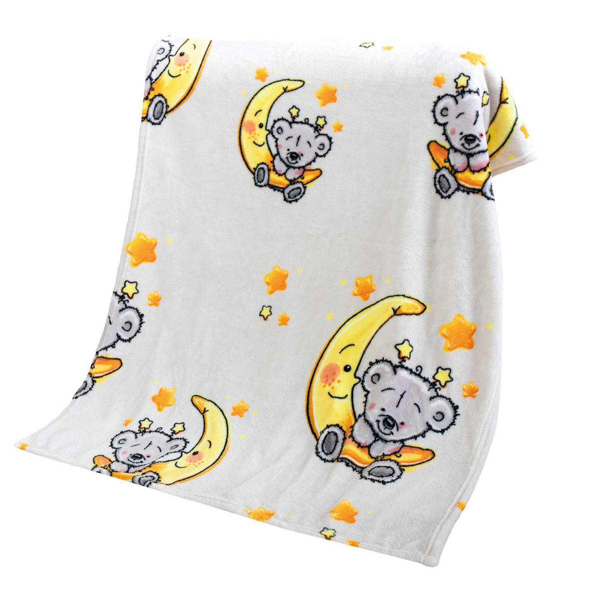 BABY FLEECEDECKE 75x100cm - Bärchen - Hellgrau, Textil (75/100cm)