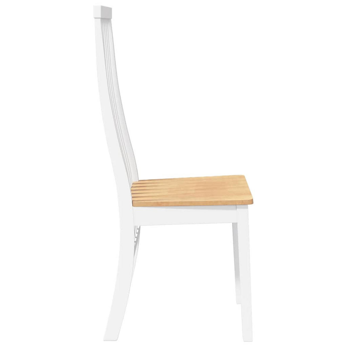 ESSZIMMERSTÜHLE 2 Stk. Weiß Massivholz Gummibaum 41*48.5*101cm - Weiß/Braun, Holz (41/101/48.5cm) - ZMH