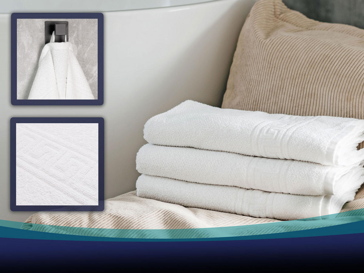 DUSCHTÜCHER, 5er-Set, 70x140 cm, 80% Baumwolle, 20% Polyester, Weiß - Weiß, Naturmaterialien (70/140cm) - Zollner