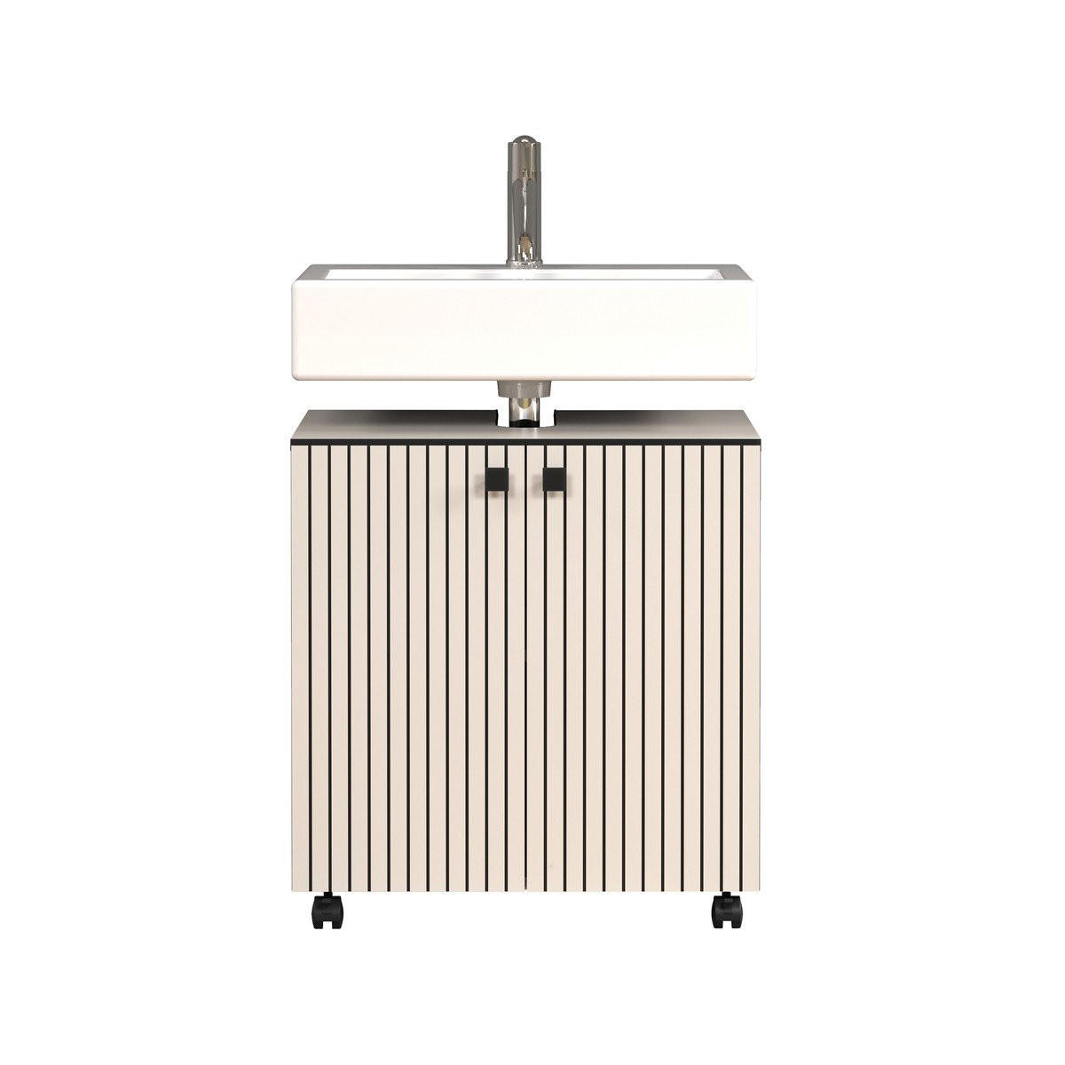 WASCHBECKENUNTERSCHRANK PureBliss Hellgrau - Hellgrau, Holzwerkstoff (60/64/42cm) - Trendteam