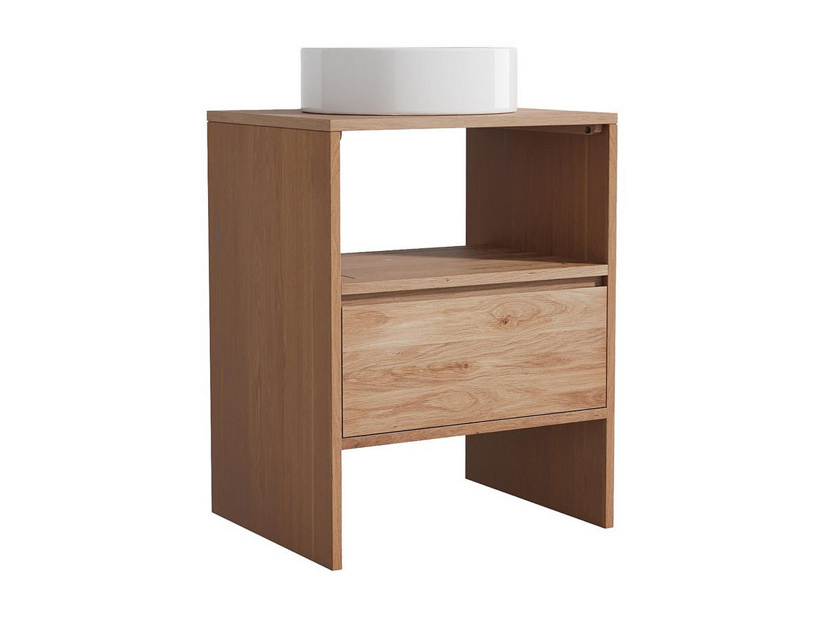 EINZELWASCHTISCH - 60 cmcm x 50 cmcm - Holz, Platte - Naturfarben Hell - CAVIZO - Naturfarben, Holz (60/78/50cm) - Vente-Unique