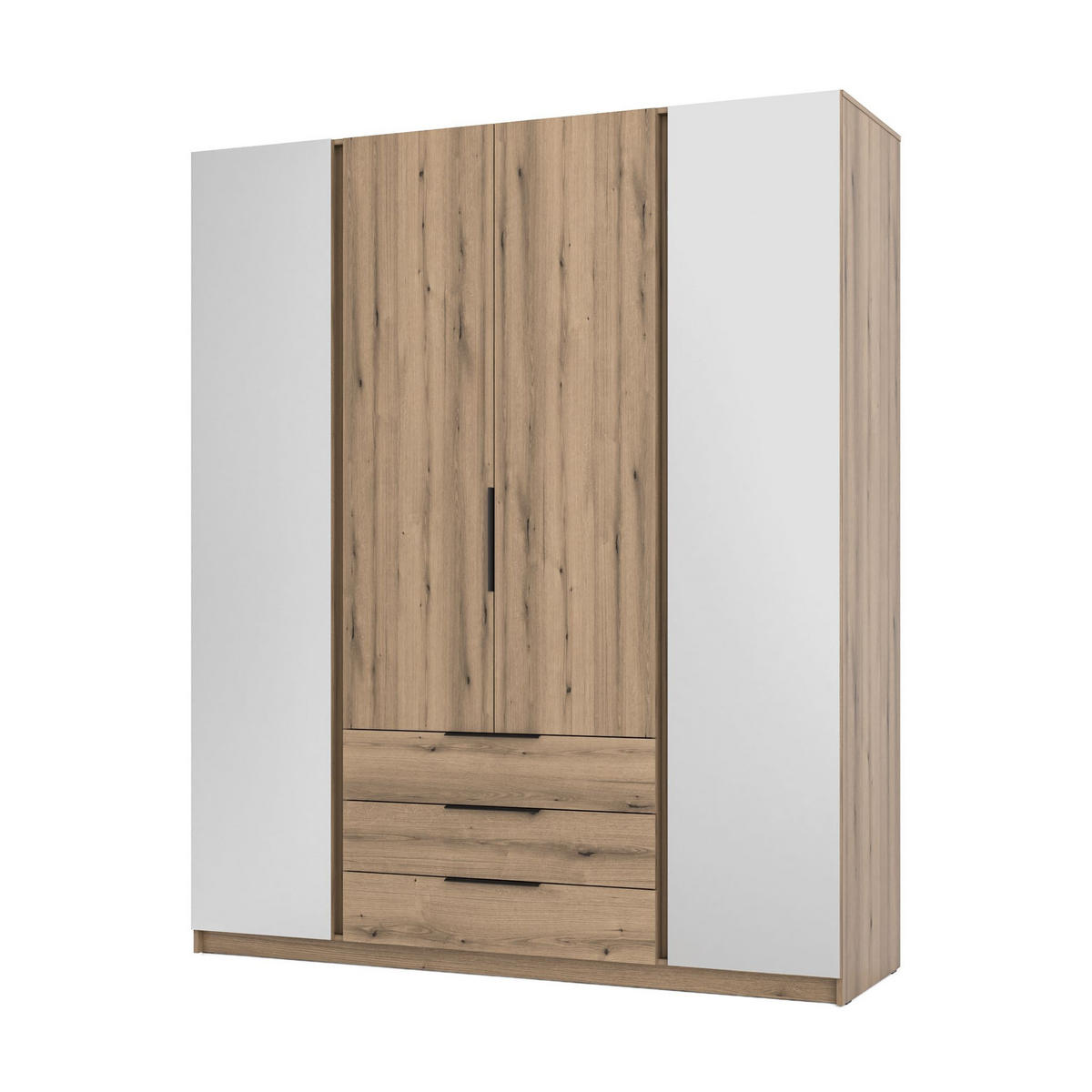 DREHTÜRENSCHRANK CAGLIARI 200/239/61,9cm 4-türig mit Spiegel Goldfarben - Goldfarben, Holzwerkstoff (200/239/61.9cm) - MASSENO