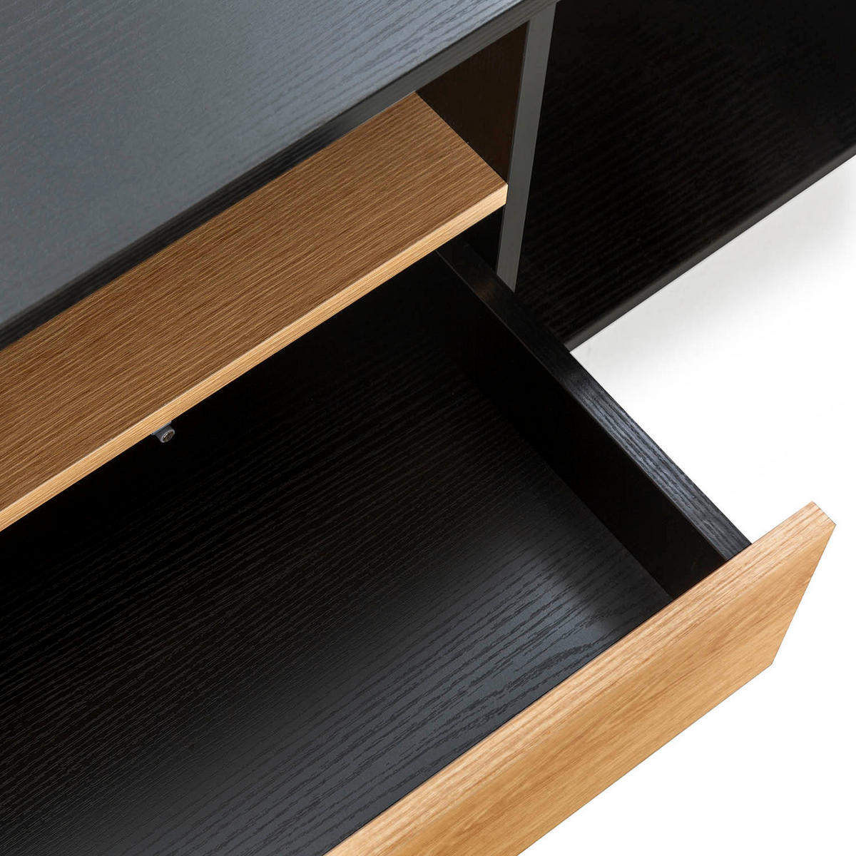 TV-ELEMENT Apolo 2 Schubladen, Schwarz/Holzfarbe - Schwarz, Holzwerkstoff (136/49/40cm) - VS Venta-stock