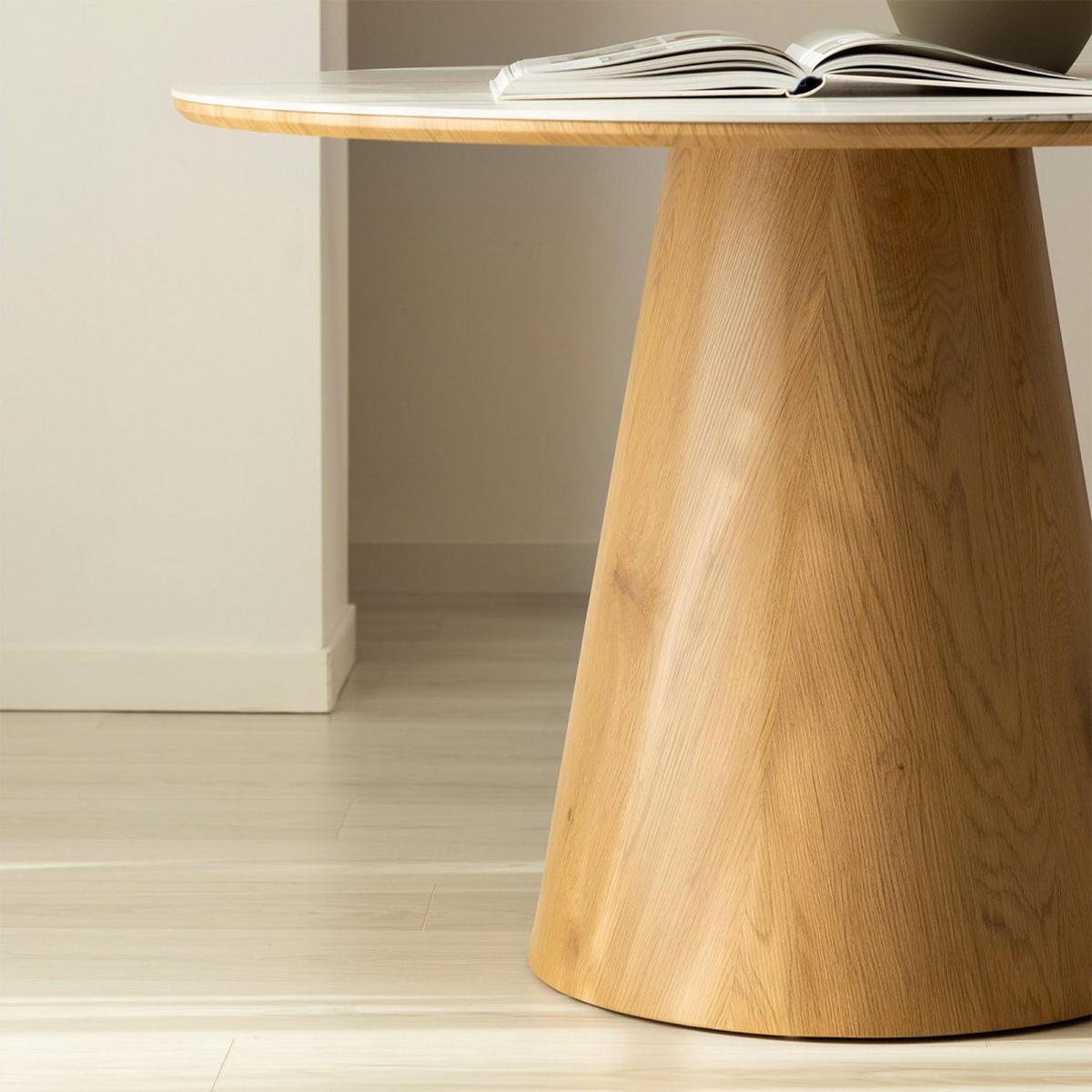 ESSTISCH Gaia Blanco / Natural 115 cm x 75 cm - Weiß, Holzwerkstoff (115/115/75cm) - Klast Home