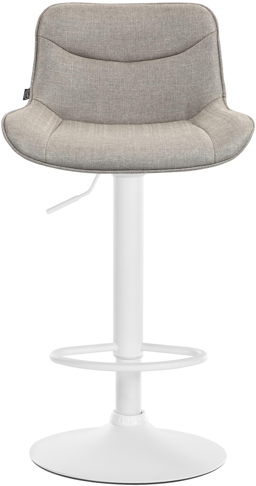 BARHOCKER 2er Set Stoff taupe - Taupe/Weiß, Textil/Metall (49/85/51cm) - CLP
