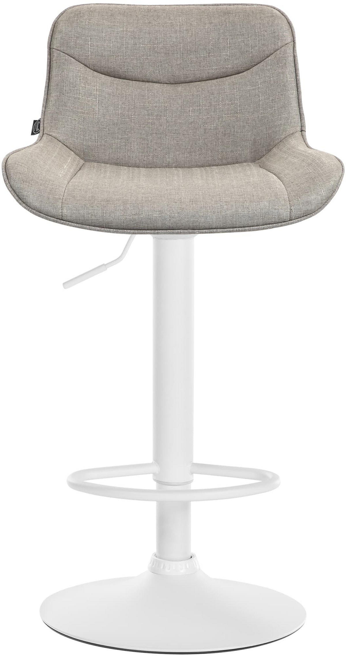 BARHOCKER 2er Set Stoff taupe - Taupe/Weiß, Textil/Metall (49/85/51cm) - CLP