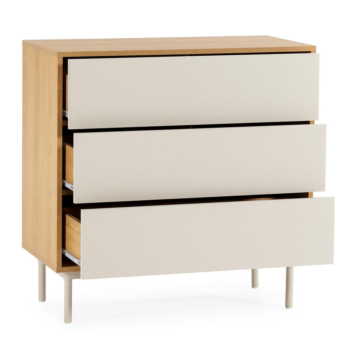 KOMMODE 80/80/40 Cuzco Eichenfarbe/grau - Grau, Holzwerkstoff (80/80/40cm) - VS Venta-stock