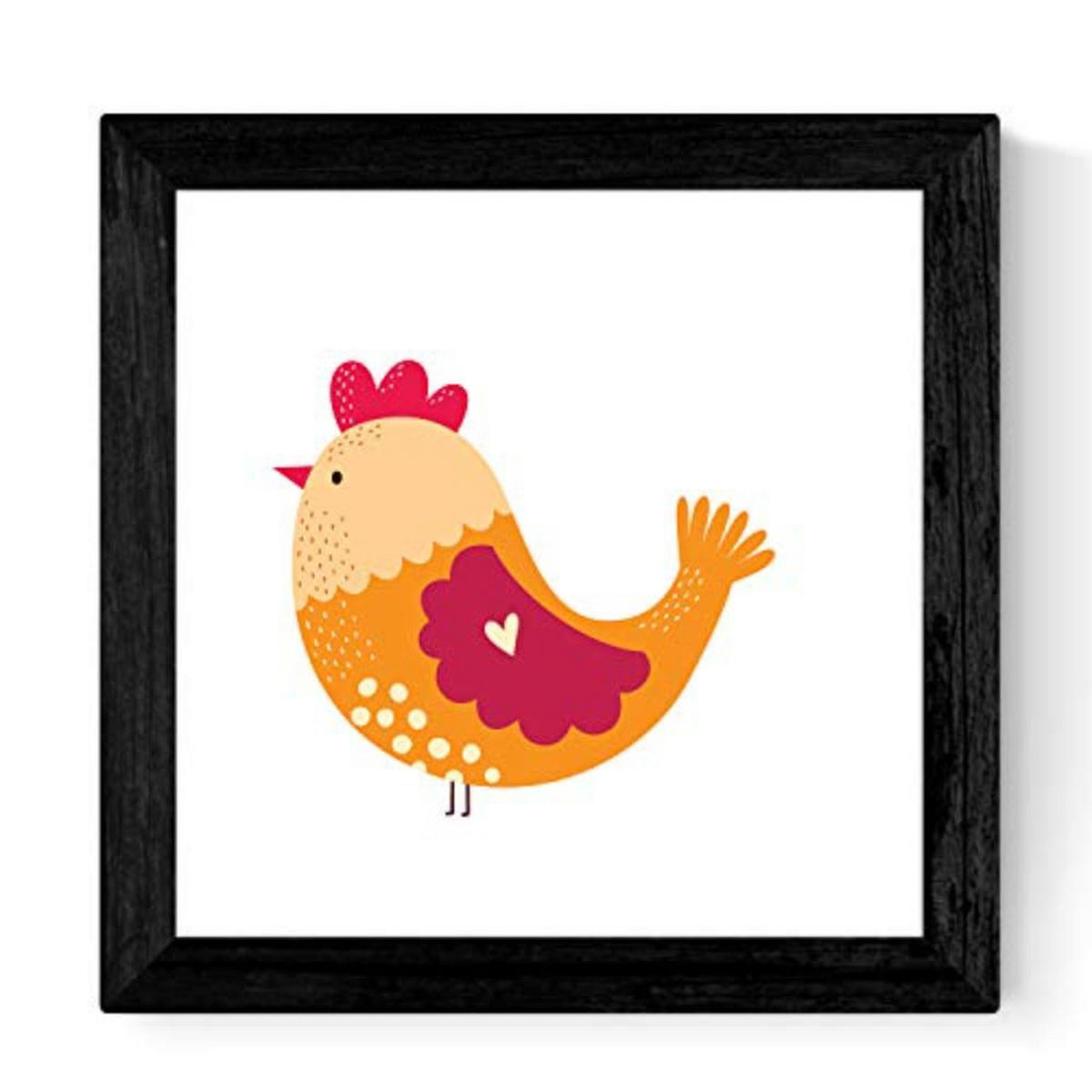 POSTER Set mit 4 Familie von Hühnern skandinavischen Stil nordico 30x30 cm Rahmenlos - Klar, Papier (30/3cm) - Nacnic