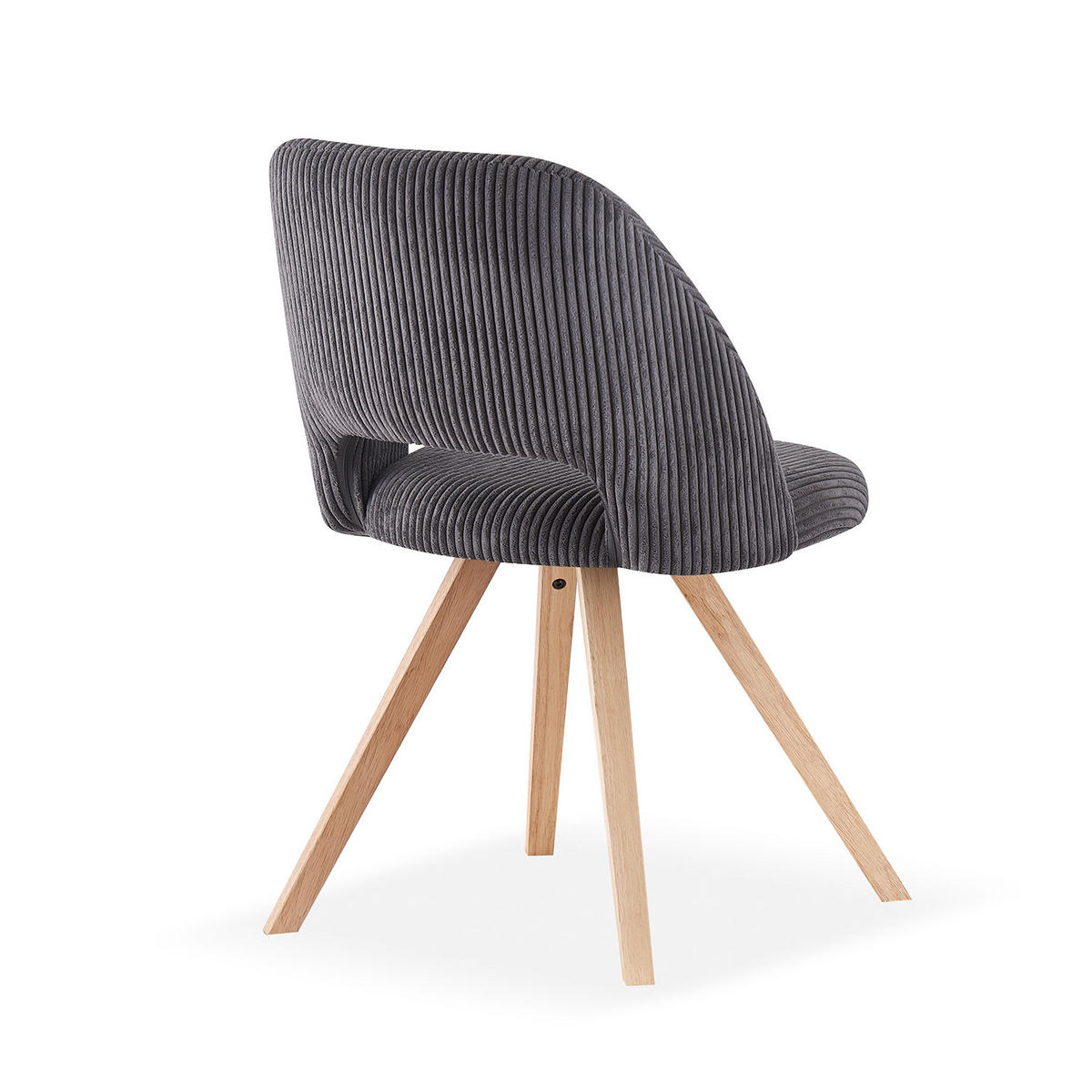 STUHL MARY Anthrazit 2 Stück - Anthrazit, Eichenholz/Textil (53/81/59cm) - B&D Home