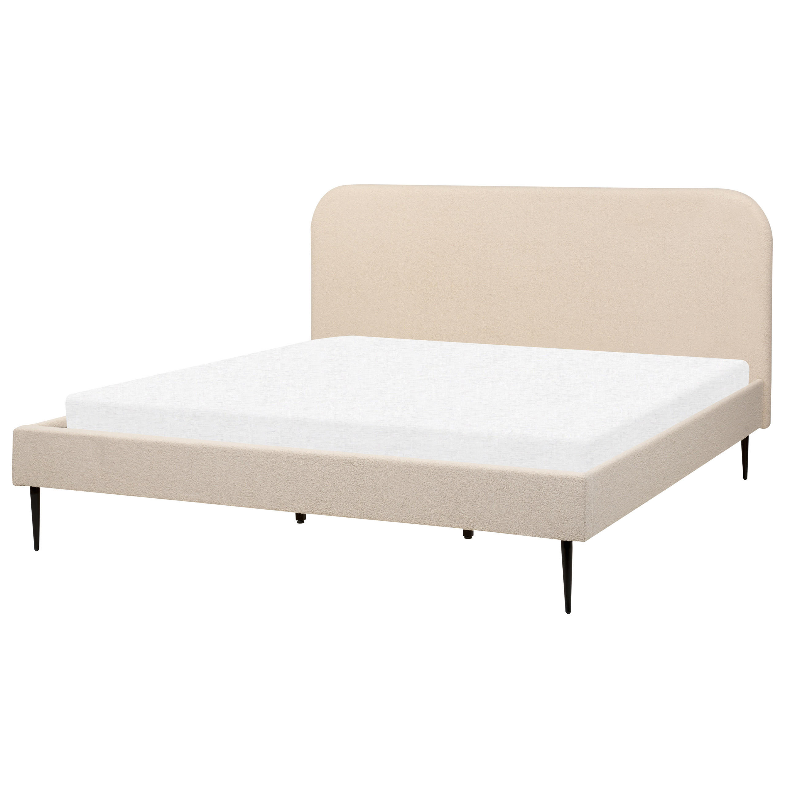 POLSTERBETT 180/200cm Helles Beige Flayat - Beige, Textil (180/200cm) - Beliani