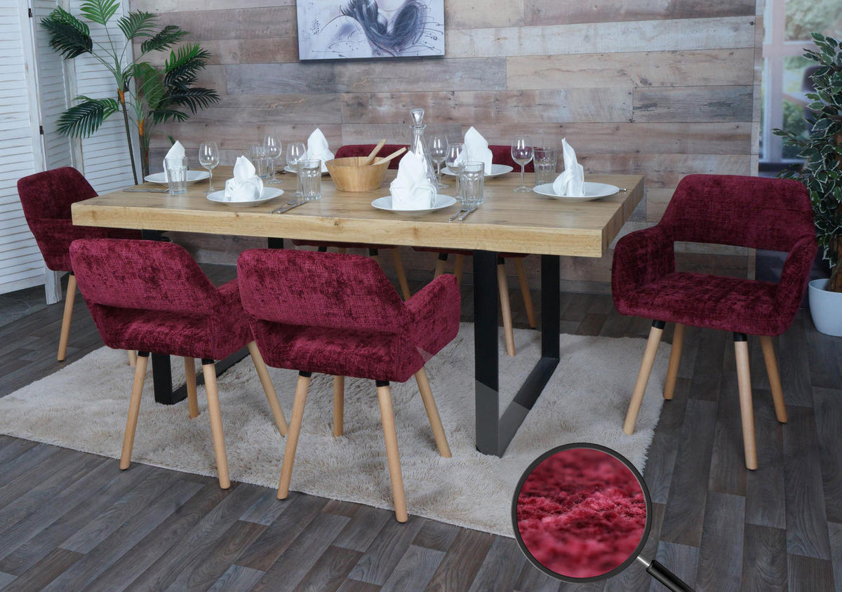 ESSZIMMERSTUHL Bordeaux - Bordeaux, Textil (56/80/53cm) - MCW