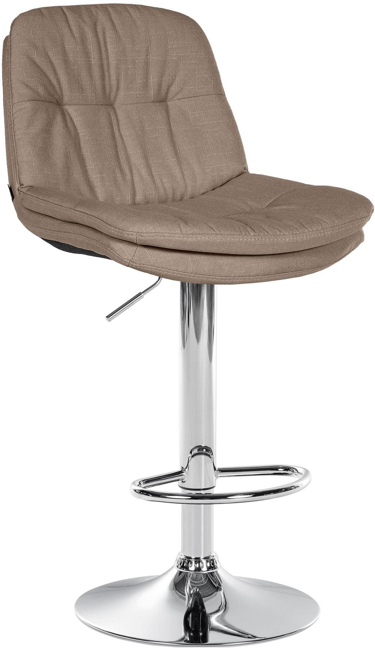 BARHOCKER Laura Stoff chrom taupe - Taupe/Chromfarben, Textil/Metall (46/113/54cm) - TPFLiving