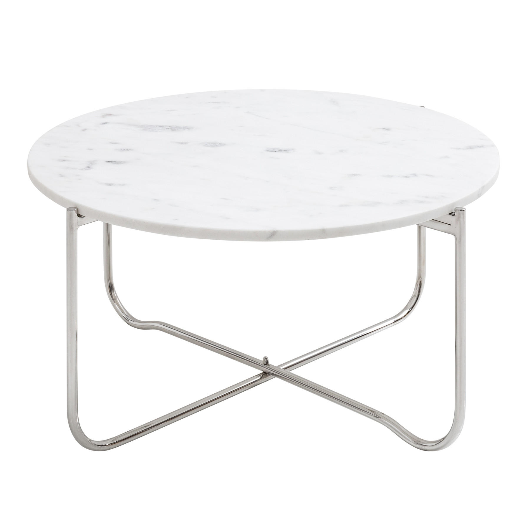 COUCHTISCH NOBLE Marmor rund Weiß 62cm - Weiß, Stein/Metall (62/62/33cm) - riess-ambiente