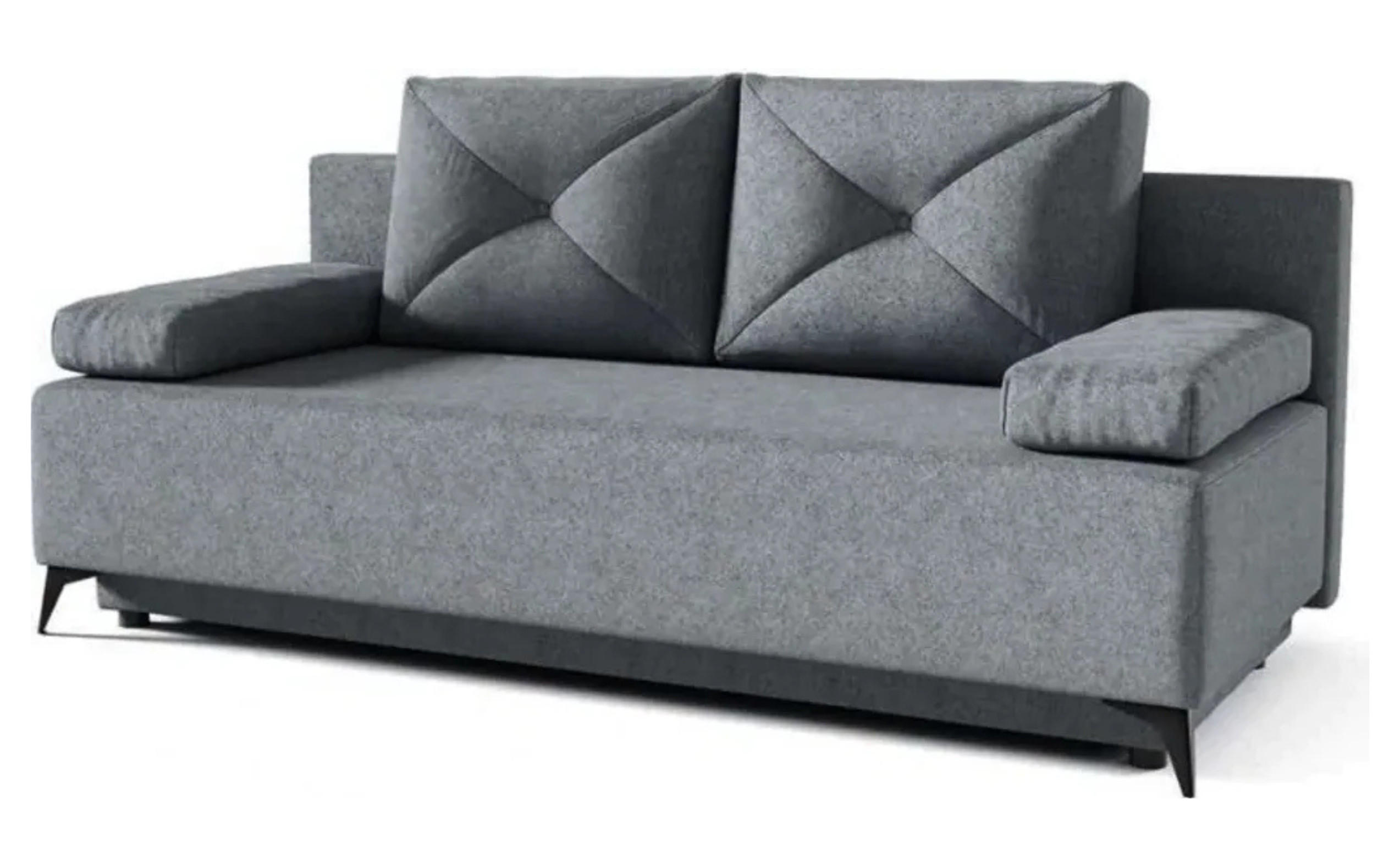 SCHLAFSOFA Zosia, Sofa mit Schlaffunktion und Bettkasten, Klappsofa, Schlafcouch aus Veloursstoff, Couch in Frabe: Grau - Dunkelgrau, Textil (195/90/85cm)