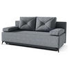 SCHLAFSOFA Zosia, Sofa mit Schlaffunktion und Bettkasten, Klappsofa, Schlafcouch aus Veloursstoff, Couch in Frabe: Grau - Dunkelgrau, Textil (195/90/85cm)