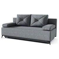 SCHLAFSOFA Zosia, Sofa mit Schlaffunktion und Bettkasten, Klappsofa, Schlafcouch aus Veloursstoff, Couch in Frabe: Grau - Dunkelgrau, Textil (195/90/85cm)