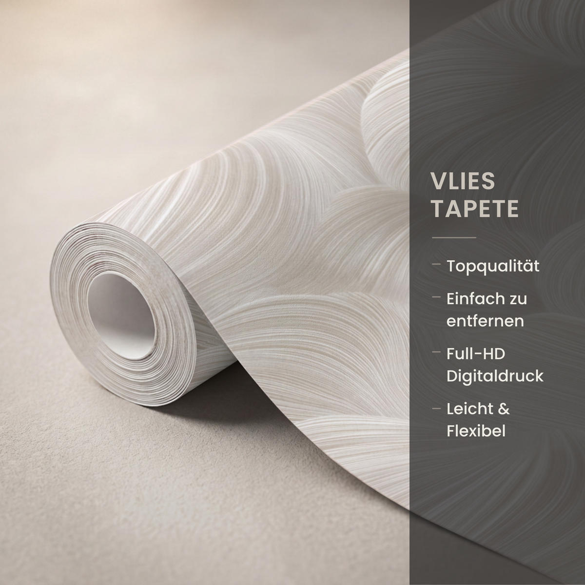 TAPETE - Lines - Ventilator - Beige - 140x220 cm - Creme, Papier (140/220cm) - OnlyWow