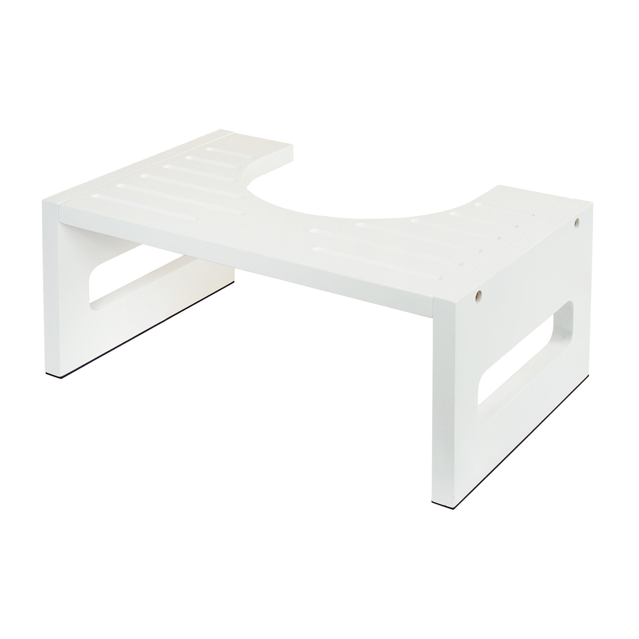 STOLEC za wc - bela, tekstil/les (43.5/18.5/43.5cm) - Relaxdays