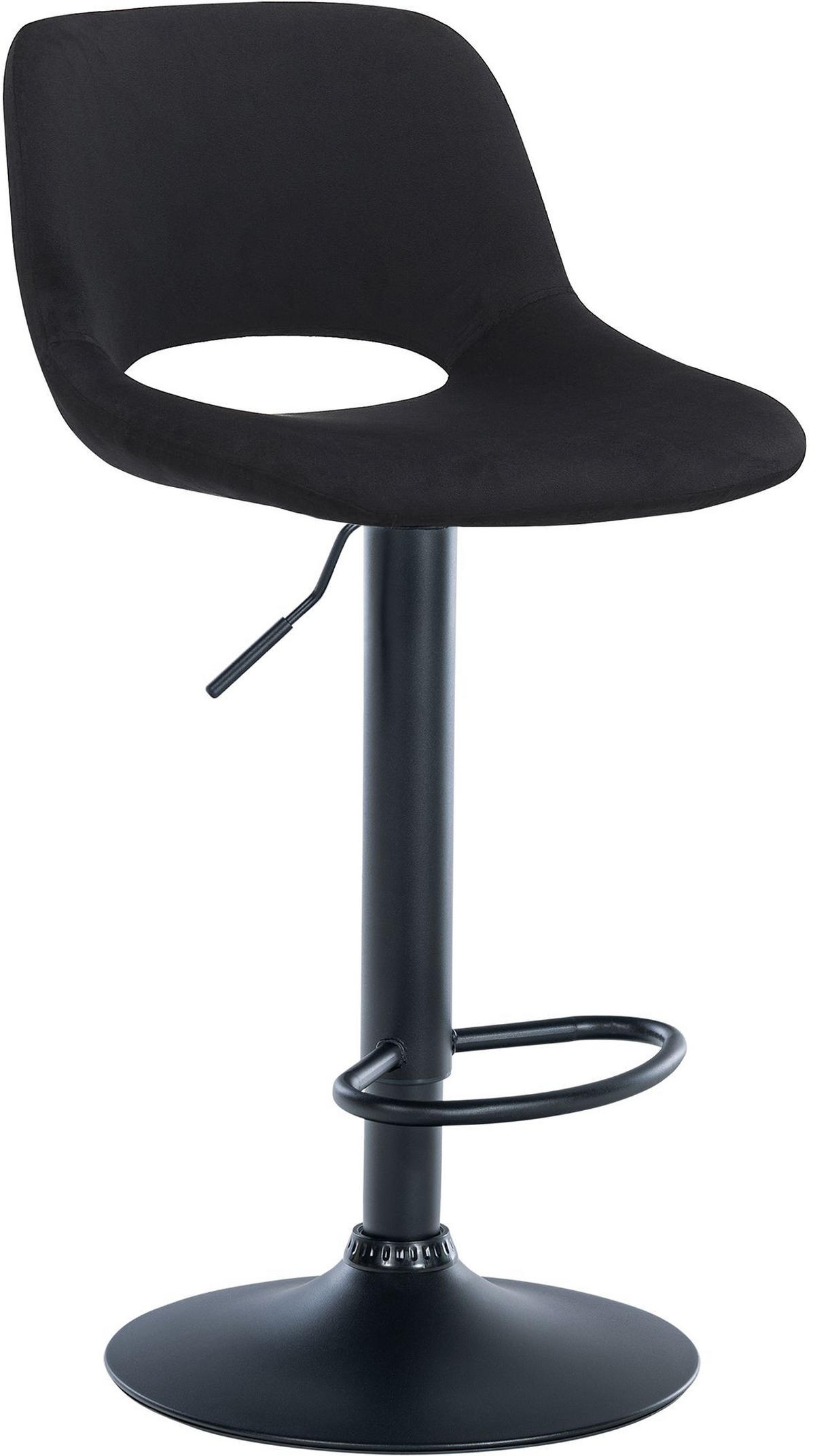 BARHOCKER Samt schwarz - Schwarz, Textil (42/86/46cm) - CLP