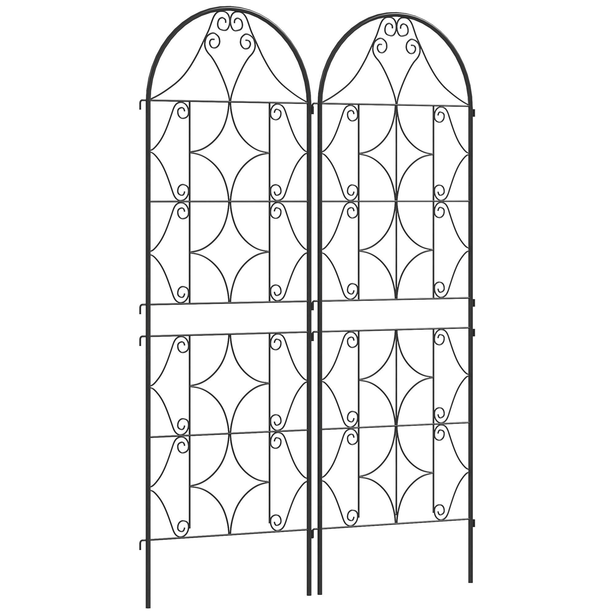RANKGITTER DE-10033 2er-Set, rostfrei, 50x150 cm Schwarz - Schwarz, Metall (1.3/150/50cm) - ComfortXL