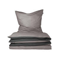 BETTWÄSCHESET Doubleface - Renforcé - 2-teilig - 155 x 220 cm - Grau-Schwarz - Schwarz, Textil (155/220cm) - SCHIESSER