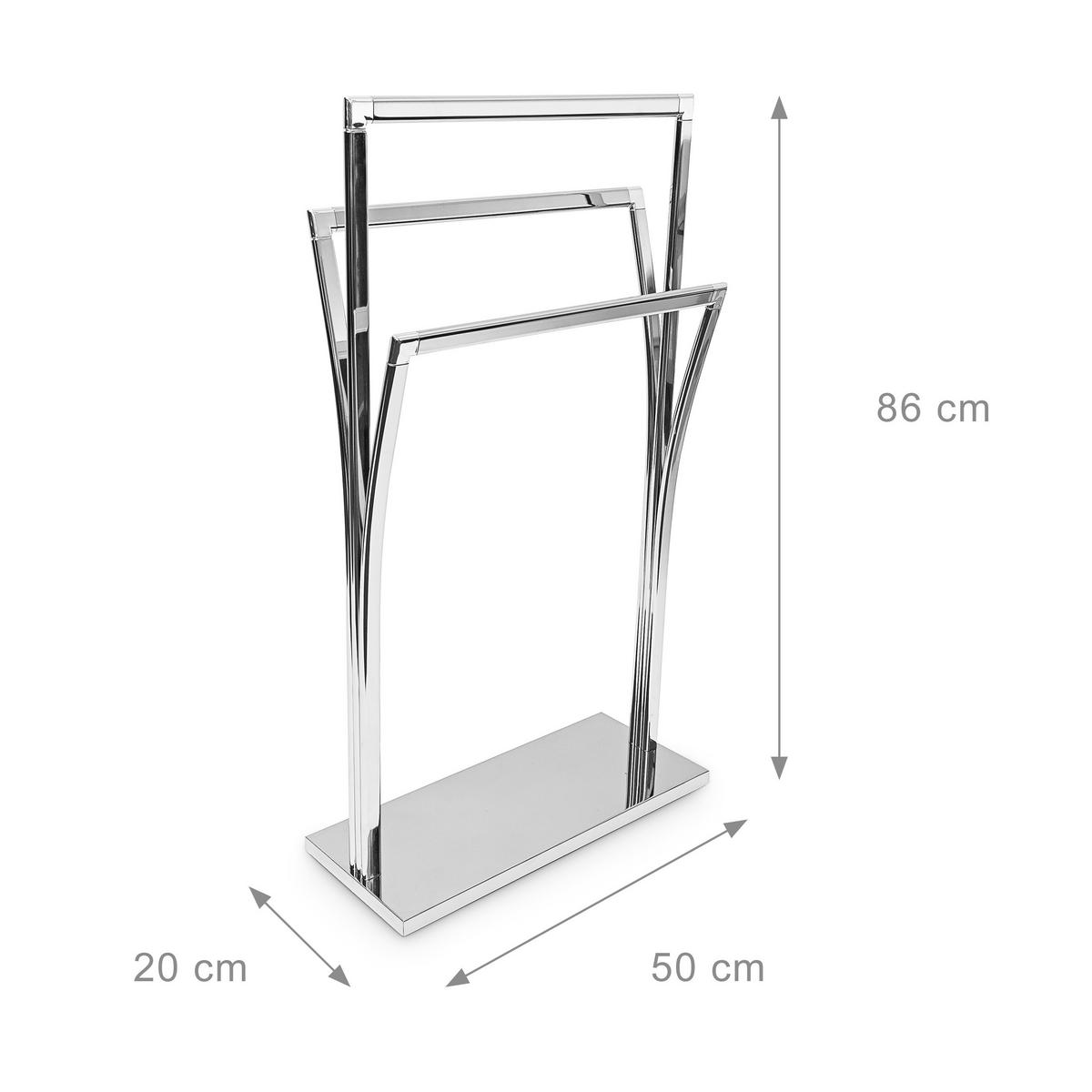 HANDTUCHSTÄNDER - Silberfarben, Metall (50/86/20cm) - Relaxdays